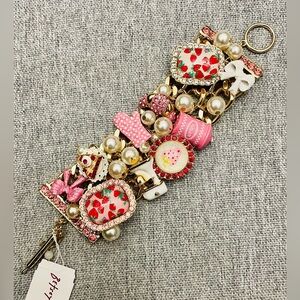 Betsey Johnson BABY CAKES Baking Charms Toggle Bracelet NWT